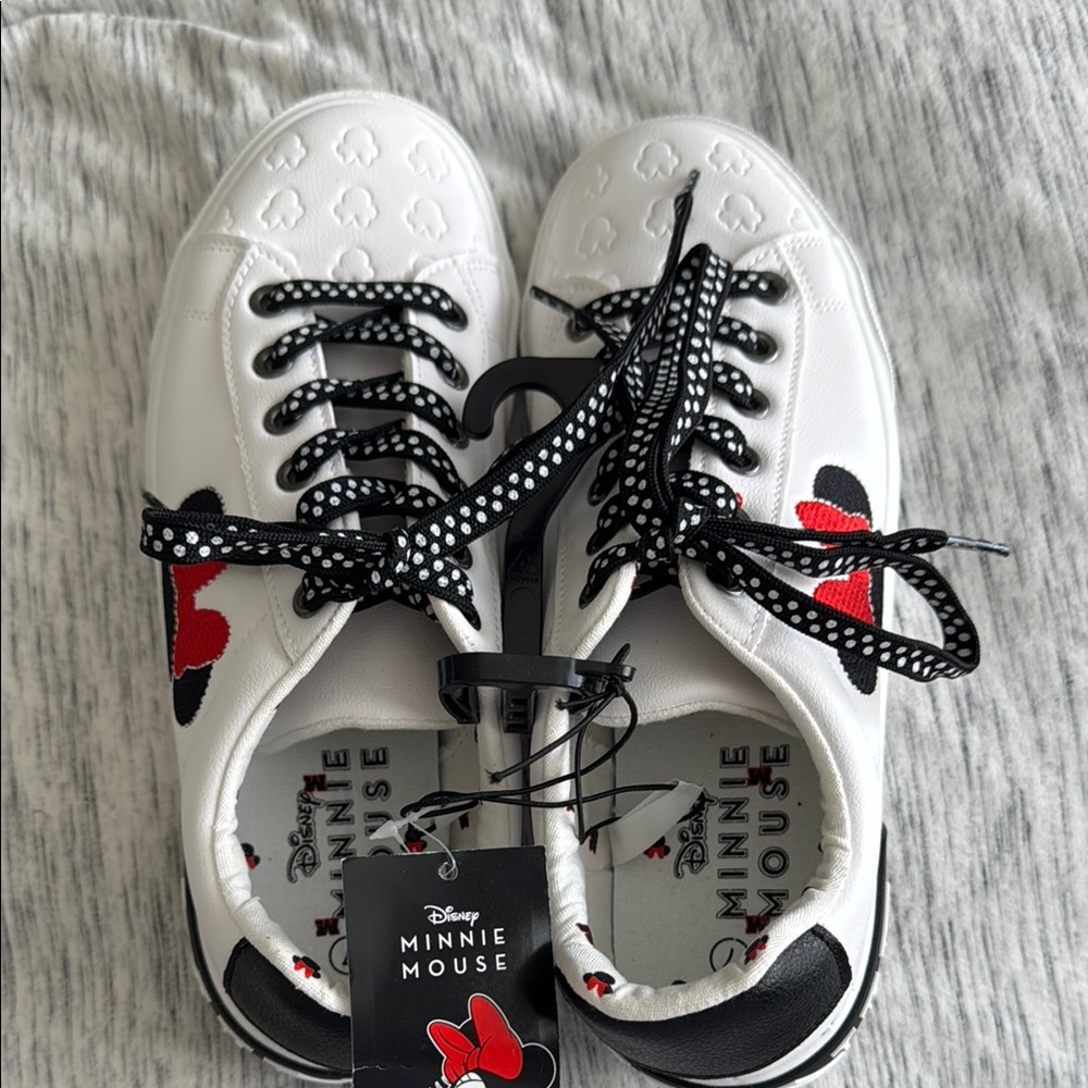 Brand New With Tag! Disney White and Black Sneakers with Polka Dot Laces